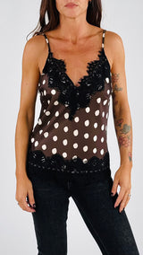 Top lingerie raso pois T.