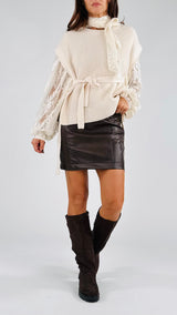 Mini ecopelle martellata H.