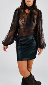 Camicia fiocco macramè H.