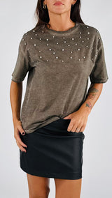 T-shirt stone strass H.