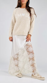 Gonna lunga raso+pizzo H.