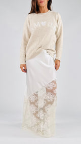 Gonna lunga raso+pizzo H.