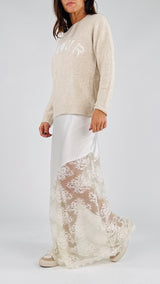 Gonna lunga raso+pizzo H.