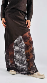 Gonna lunga raso+pizzo H.