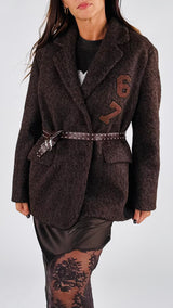 Cappotto lana cotta patch Vic.