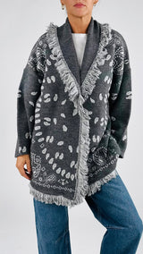 Cardigan jacquard cachemire t.
