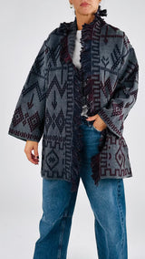 Cardigan etnico tramato T.