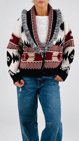 Cardigan jacquard azteco Vic.