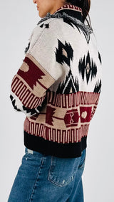 Cardigan jacquard azteco Vic.