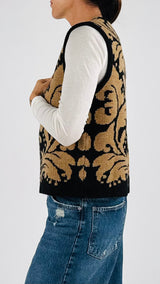 Gilet jacquard arebesque Vic.