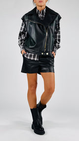 Chiodo smanicato ecopelle H.