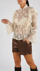 Camicia pizzo borchiette H.