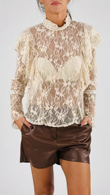 Camicia pizzo borchiette H.