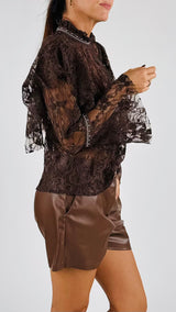 Camicia pizzo borchiette H.