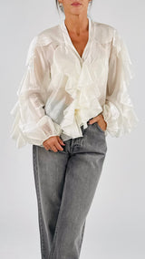 Camicia organza jabot H.