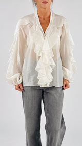Camicia organza jabot H.