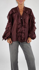 Camicia organza jabot H.