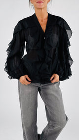 Camicia organza jabot H.