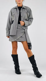 Camicia pied de poule borchie H.