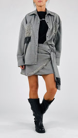 Camicia pied de poule borchie H.