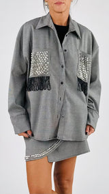 Camicia pied de poule borchie H.