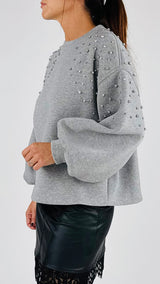 Felpa manica baloon cabochon H.