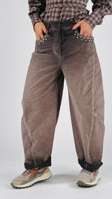 Pantalone delavé cabochon H.