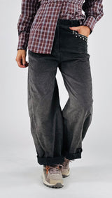 Pantalone delavé cabochon H.