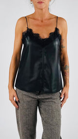 Top lingerie ecopelle+pizzo H.