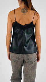 Top lingerie ecopelle+pizzo H.