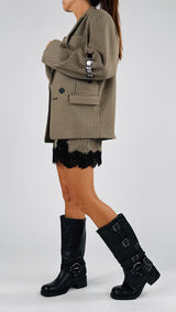 Giacca quadretto cinturini H.