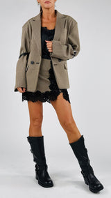 Giacca quadretto cinturini H.