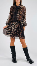 Abito georgette fiocco leo Vic.