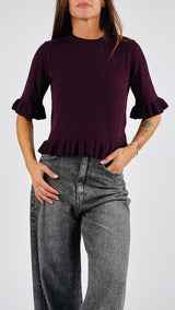 Pull rouches lana cachemire T.