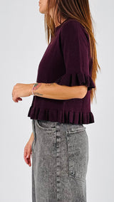 Pull rouches lana cachemire T.