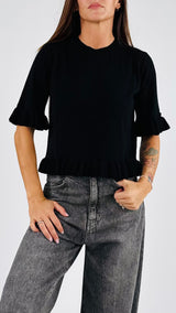 Pull rouches lana cachemire T.