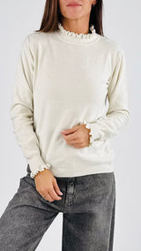 Pull collo rouches micropaillettes H.