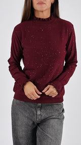 Pull collo rouches micropaillettes H.
