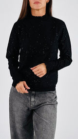 Pull collo rouches micropaillettes H.