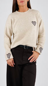 Pull patch cuore vichy