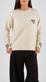 Pull patch cuore vichy