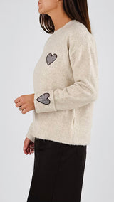 Pull patch cuore vichy