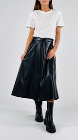 Abito jersey+ecopelle T.