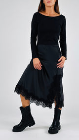 Abito cotone+raso T.