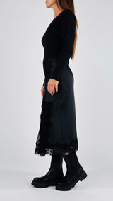 Abito cotone+raso T.