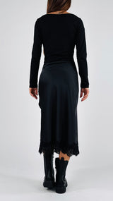 Abito cotone+raso T.