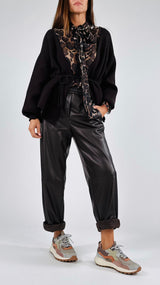 Pantalone fascione ecopelle Vic.