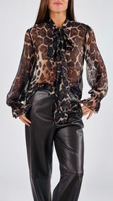 Camicia georgette fiocco leo Vic.