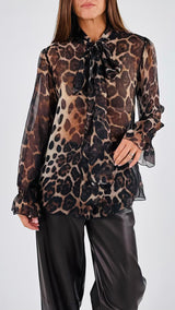 Camicia georgette fiocco leo Vic.