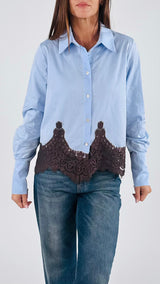 Camicia popeline pizzo T.